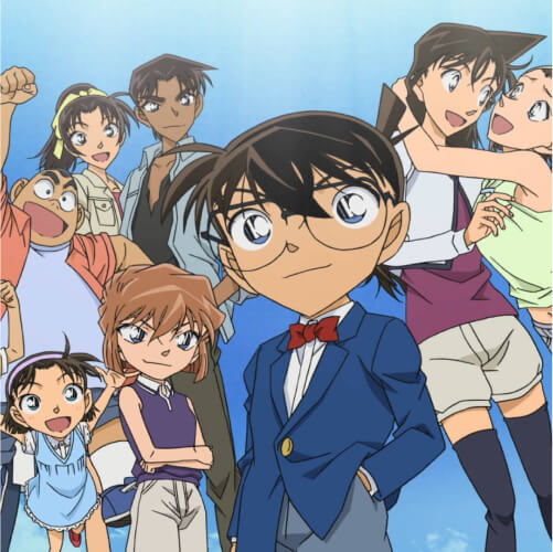 Conan and the main characters posing
